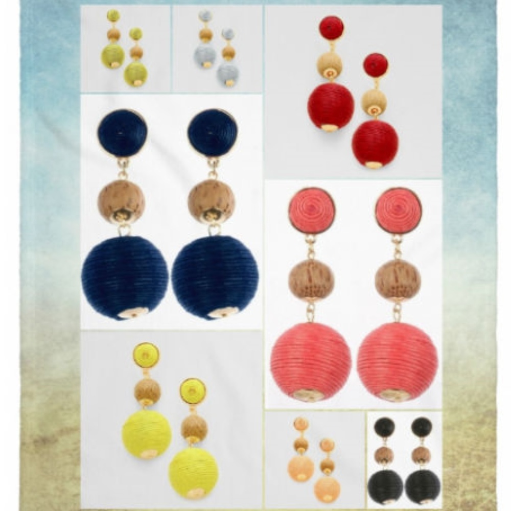 Triple Ball Thread Bon Bon Earrings